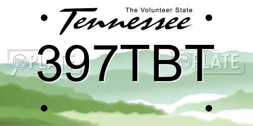 397TBT Tennessee License Plate