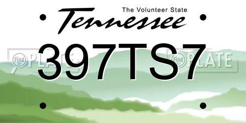 397TS7 Tennessee License Plate