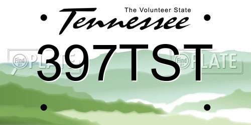 397TST Tennessee License Plate