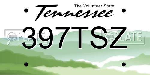 397TSZ Tennessee License Plate