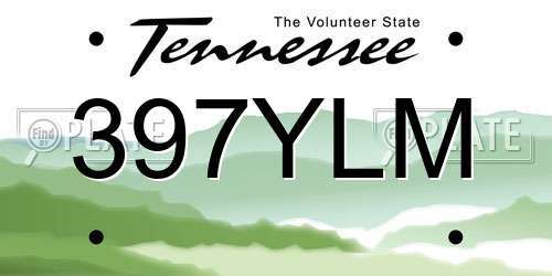 397YLM Tennessee License Plate