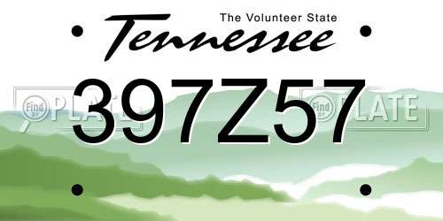 397Z57 Tennessee License Plate