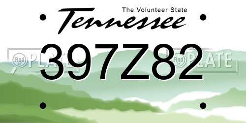 397Z82 Tennessee License Plate