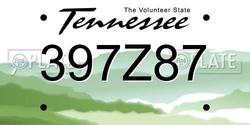 397Z87 Tennessee License Plate