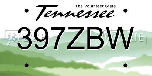 397ZBW Tennessee License Plate
