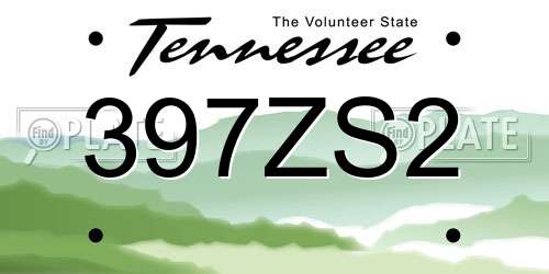 397ZS2 Tennessee License Plate