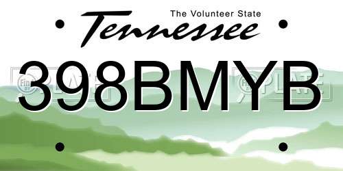 398BMYB Tennessee License Plate