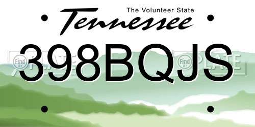 398BQJS Tennessee License Plate