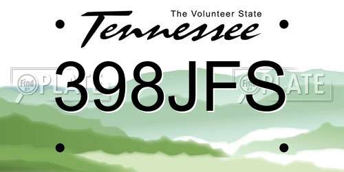 398JFS Tennessee License Plate