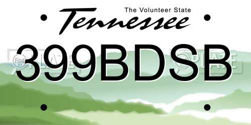 399BDSB Tennessee License Plate