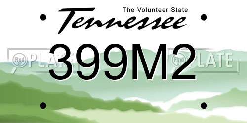 399M2 Tennessee License Plate