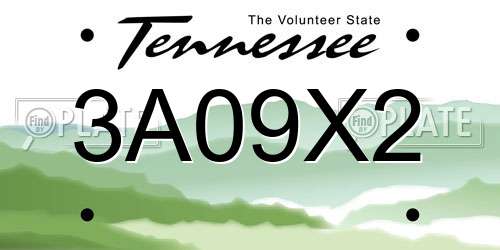 3A09X2 Tennessee License Plate