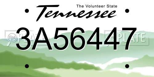 3A56447 Tennessee License Plate