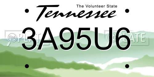 3A95U6 Tennessee License Plate