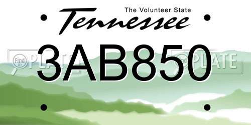 3AB850 Tennessee License Plate