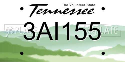3AI155 Tennessee License Plate