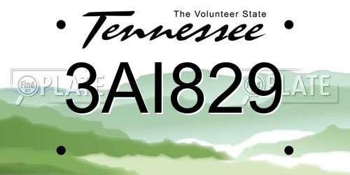 3AI829 Tennessee License Plate