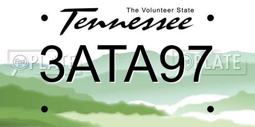 3ATA97 Tennessee License Plate