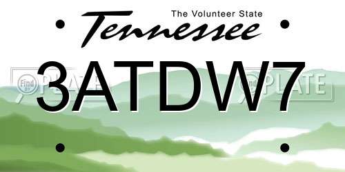 3ATDW7 Tennessee License Plate