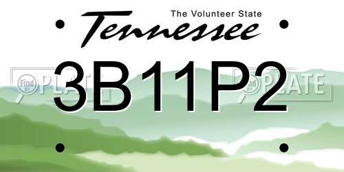 3B11P2 Tennessee License Plate