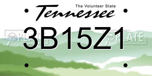 3B15Z1 Tennessee License Plate