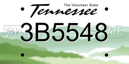 3B5548 Tennessee License Plate
