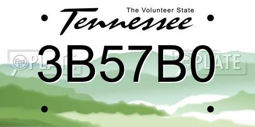 3B57B0 Tennessee License Plate