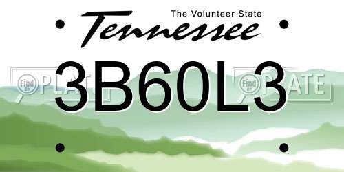 3B60L3 Tennessee License Plate