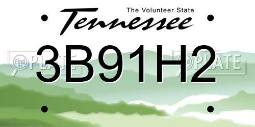 3B91H2 Tennessee License Plate
