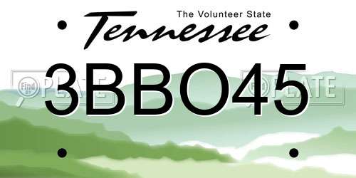 3BBO45 Tennessee License Plate