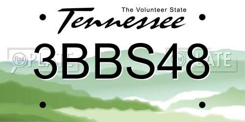 3BBS48 Tennessee License Plate