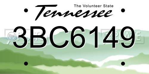 3BC6149 Tennessee License Plate