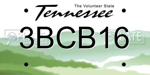 3BCB16 Tennessee License Plate