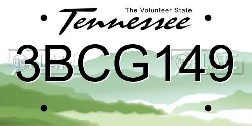 3BCG149 Tennessee License Plate