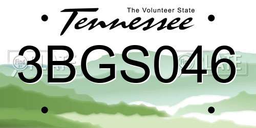 3BGS046 Tennessee License Plate