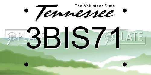 3BIS71 Tennessee License Plate