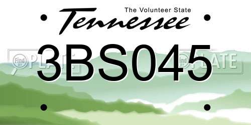 3BS045 Tennessee License Plate