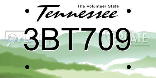 3BT709 Tennessee License Plate