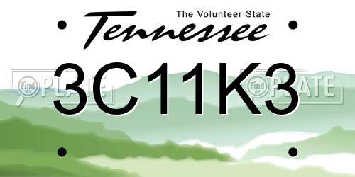 3C11K3 Tennessee License Plate