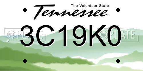 3C19K0 Tennessee License Plate