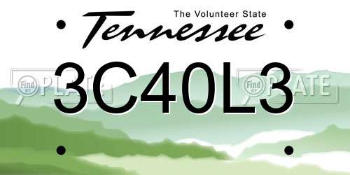 3C40L3 Tennessee License Plate