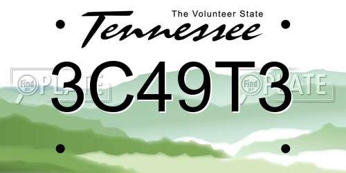 3C49T3 Tennessee License Plate