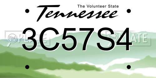 3C57S4 Tennessee License Plate