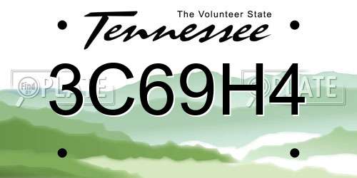 3C69H4 Tennessee License Plate