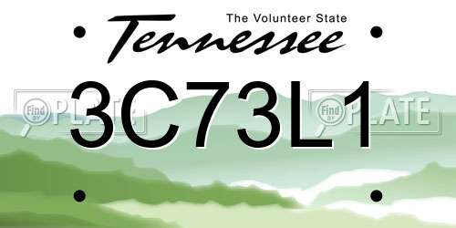 3C73L1 Tennessee License Plate