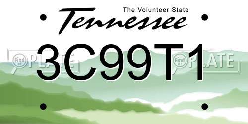 3C99T1 Tennessee License Plate