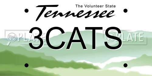 3CATS Tennessee License Plate