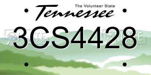3CS4428 Tennessee License Plate