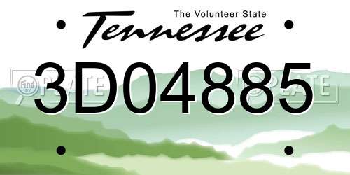 3D04885 Tennessee License Plate