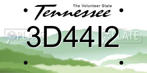 3D44I2 Tennessee License Plate